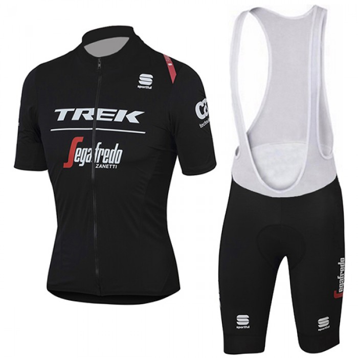 Trek Segafredo Pro Schwarz 2017 Fahrradbekleidung Satz Radtrikot Kurzarm+Kurz Trägerhose Radtrikot Kaufen
